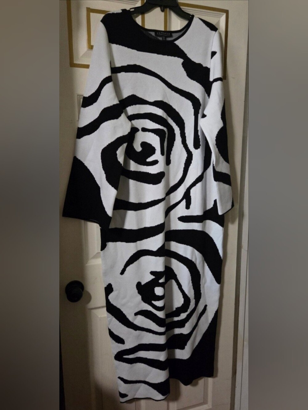 Eloquii Black & White Floral Maxi Dress